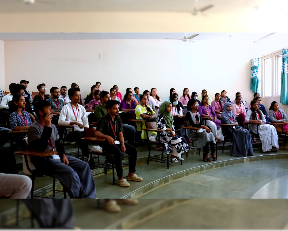 Modern classrooms at Mallige College of Pharmacy with smart boards and projectors