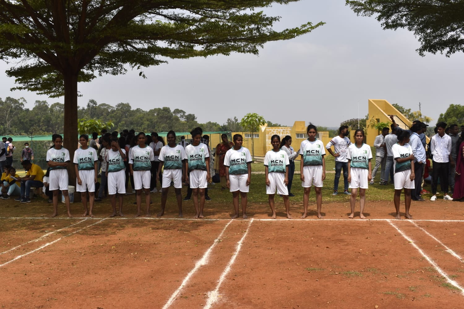 Sports playground at Mallige College of Pharmacy for cricket football volleyball and athletics